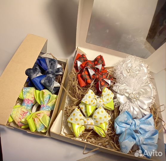 Набор бантиков украшения для волос резиночки