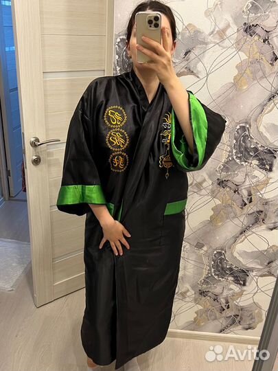 Халат женский длинный шелковый