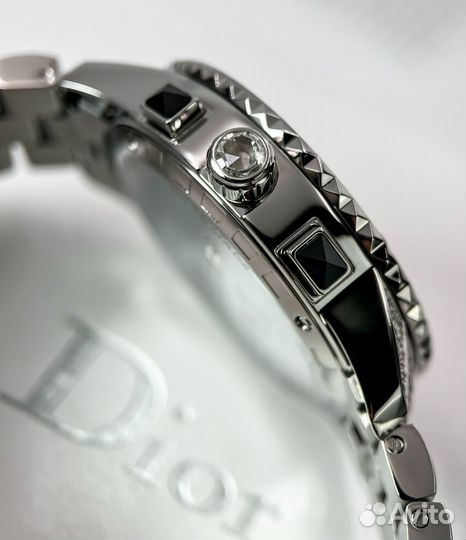 Часы Dior Christal Black Dial Chronograph Diamond