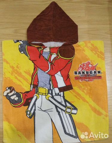 Детское махровое полотенце с капюшоном, пончо