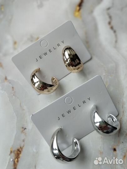 Серьги кольца в стиле Celine