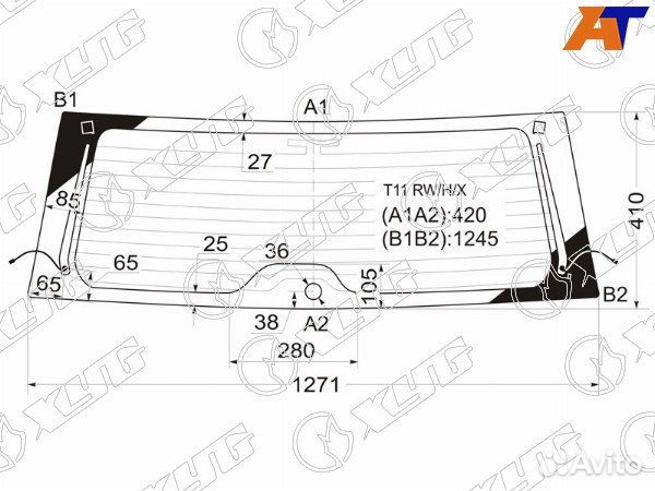 Стекло заднее toyota RAV4
