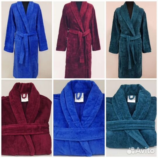 Велюровые хлопковые халаты