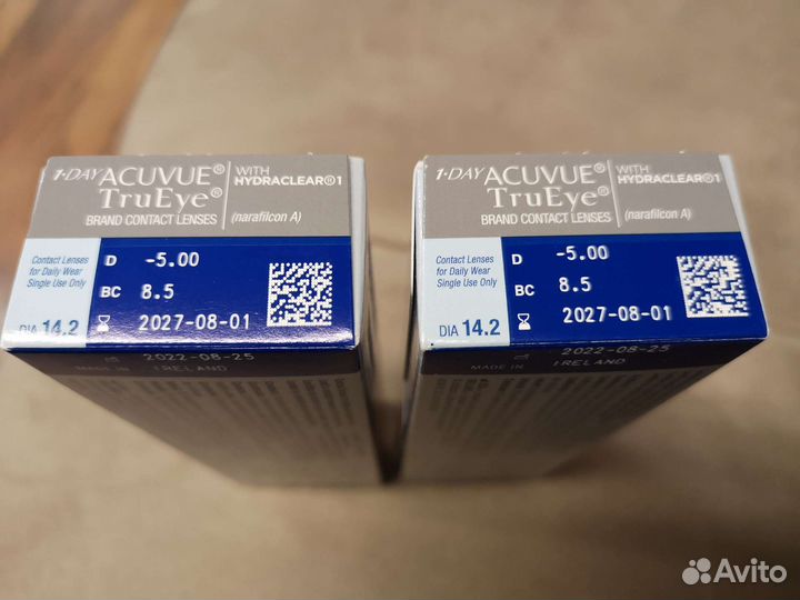 Линзы контактные acuvue truEye -5