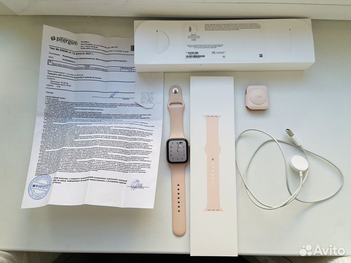 Часы apple watch 6 44 mm rose gold