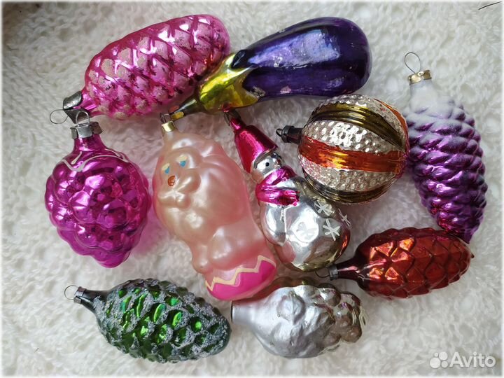Елочные игрушки СССР стеклянные украшения на елку
