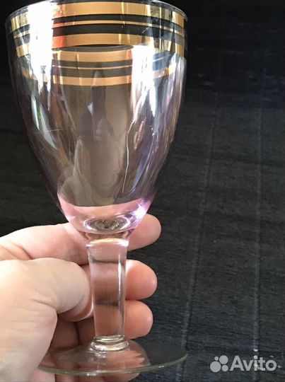 Бокал розовое стекло СССР