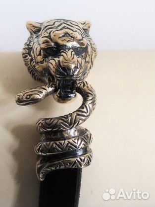 Мужской браслет тигр со змеей / бронза