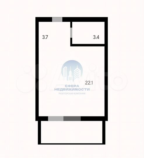 Квартира-студия, 29,2 м², 1/5 эт.