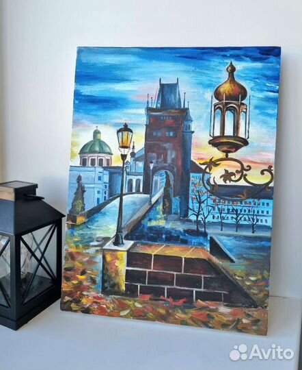 Картина маслом на холсте Прага