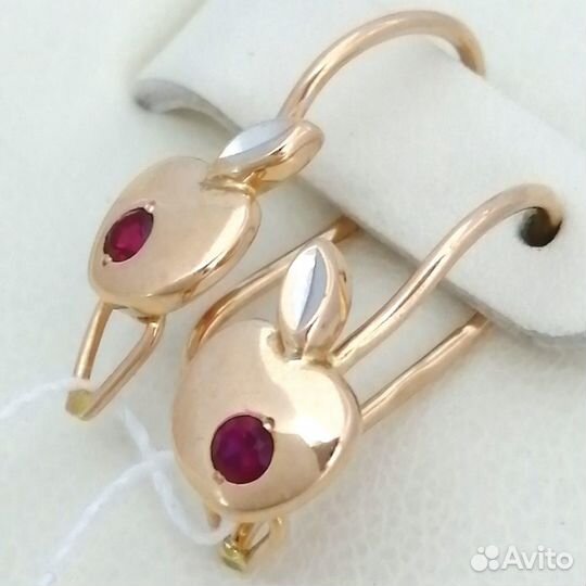 Серьги / 1,66г / Золото585 / фианиты круглые