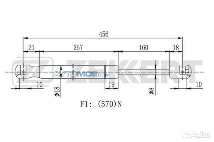 Пружина газовая багажника Kia Sportage III 10- GF2