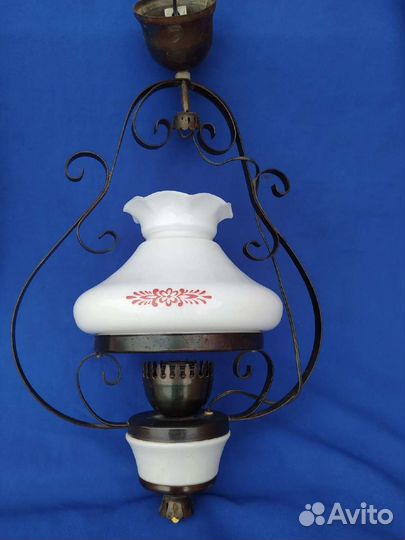 Лампа светильник люстра СССР фонарь латунь бронза