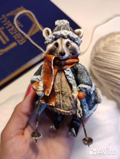 Ватная елочная игрушка ручной работы