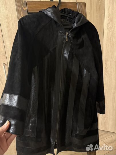 Замшевое пальто новое 52