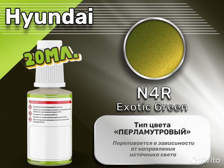 Подкраска Luxfore (Hyundai N4R Exotic Green)