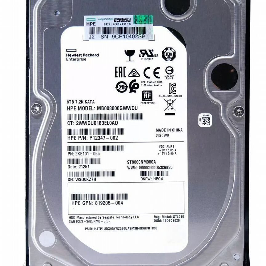[MB008000GWWQU] Жесткий Диск Hp Mb008000gwwqu 8tb Sata3 3.5" Hdd