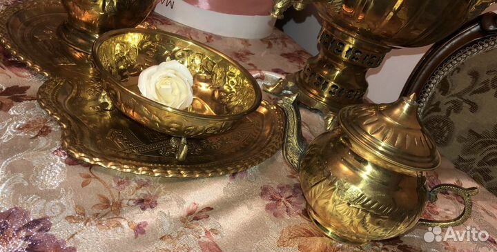 Медный самовар на дровах