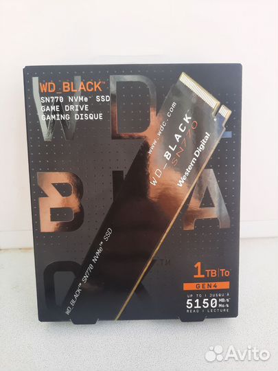 SSD накопитель WD Black SN770 WDS100T3X0E 1Tb