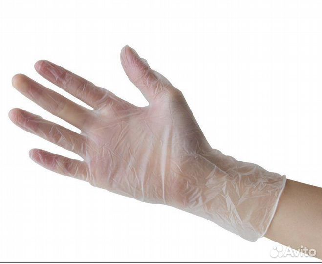 Перчатки виниловые прозрачные