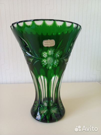 Ваза для цветов хрустальная цветная Германия