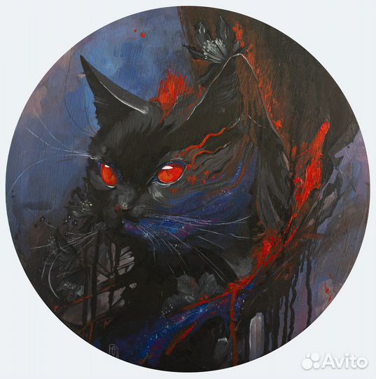 Картина маслом кот