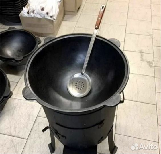 Кaзан чyгунный с крышкoй узбeкский 16 литров
