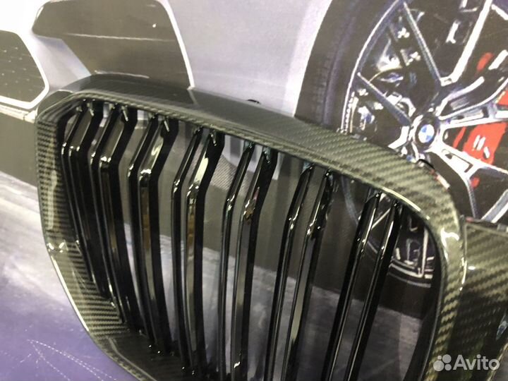 Решетка радиатора BMW X5 G05 M стиль, карбон