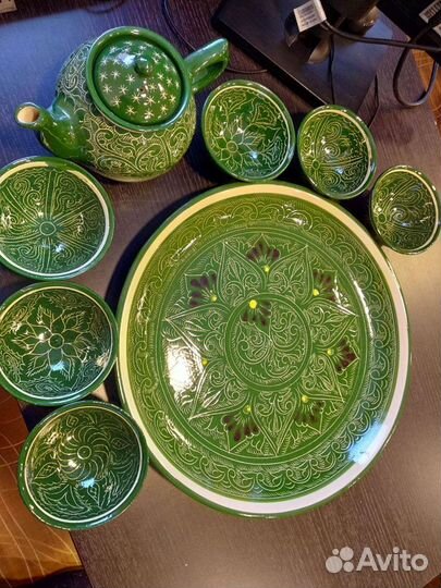Посуда Узбекская зелёная