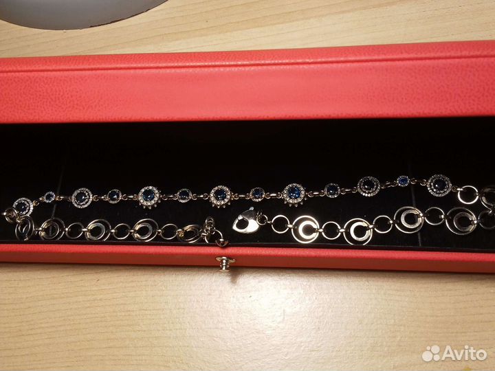 Колье белое золото, сапфиры, бриллианты