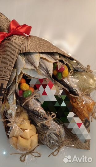 Букет мужской с рыбкой и чипсами