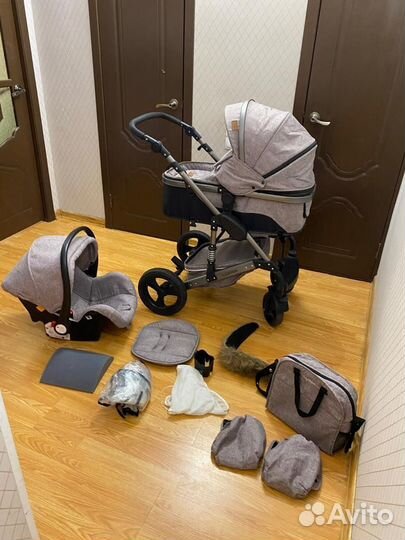 Коляска luxmom 3 в 1 в отличном состоянии