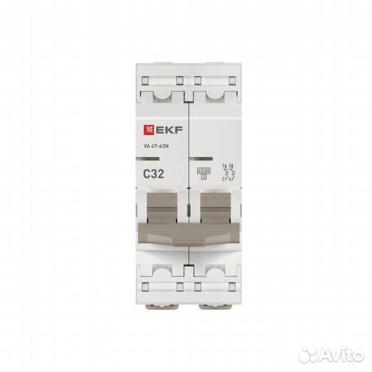 Выключатель автоматический модульный 2п C 32А 4.5кА ва 47-63N PROxima EKF M634232C