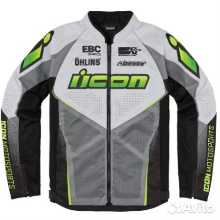 Мотокуртка Icon Hooligan Ultrabolt Hi-Viz белая