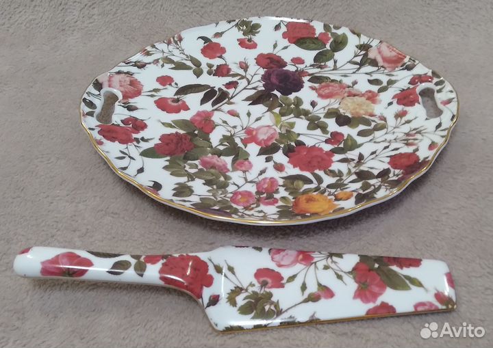 Тарелка и лопатка для торта (комплект). Керамика