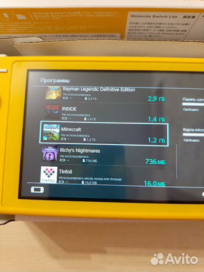 Новый прошит Nintendo switch lite 128гб