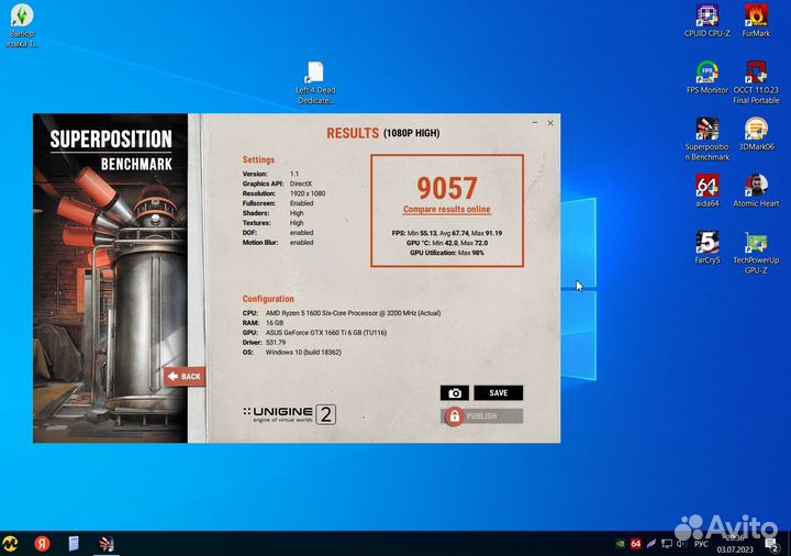 Видеокарта Asus tuf gtx 1660 ti 6 Gb