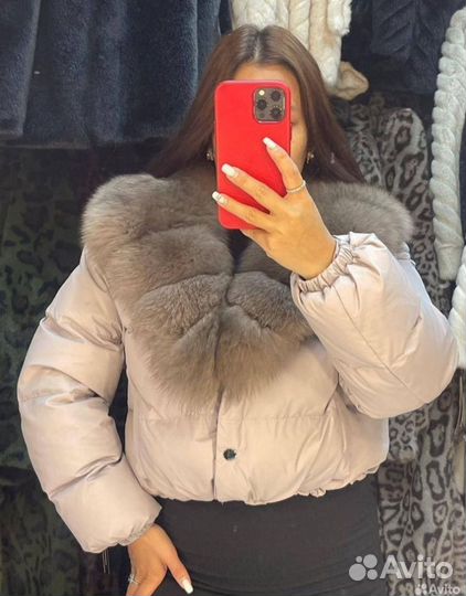 Пуховики с натуральным мехом 42-50