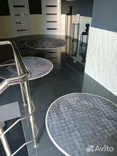 Ковер круглый новый серый 3 штуки