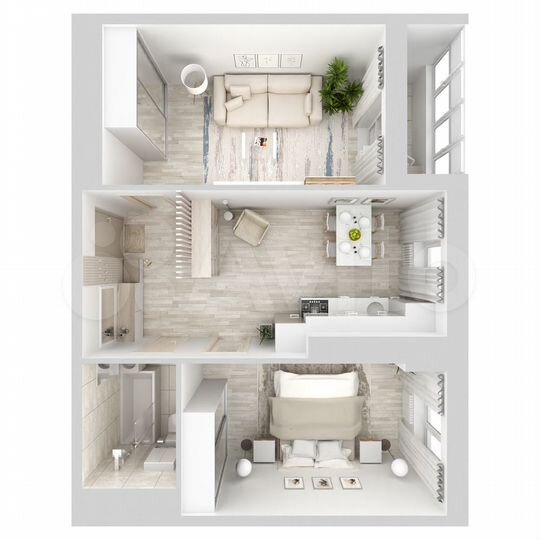 2-к. квартира, 54,7 м², 9/15 эт.