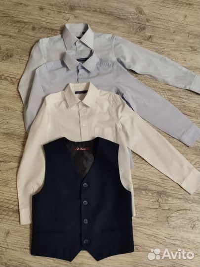 Рубашки + жилетка на мальчика 122