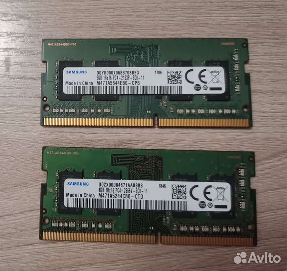 Оперативная память ddr4 sodimm Samsung 6gb