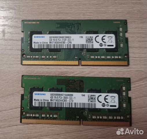 Оперативная память ddr4 sodimm Samsung 6gb