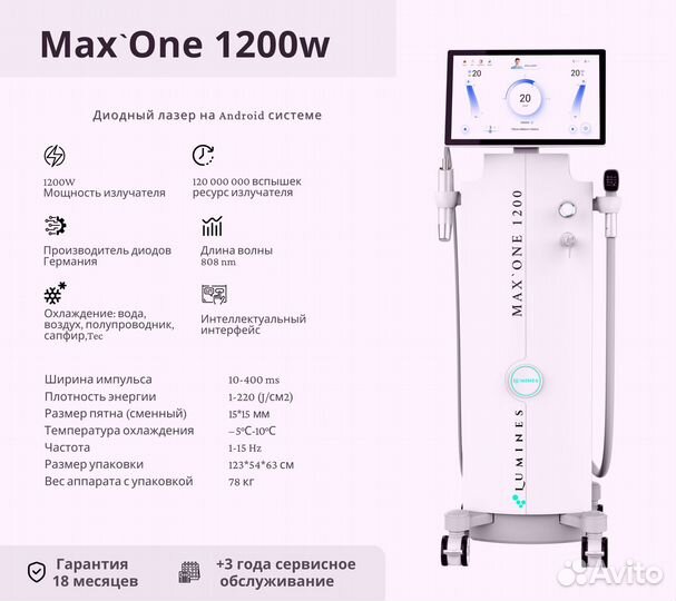 Аппарат для эпиляции Лю'Минес Max’One 1200W