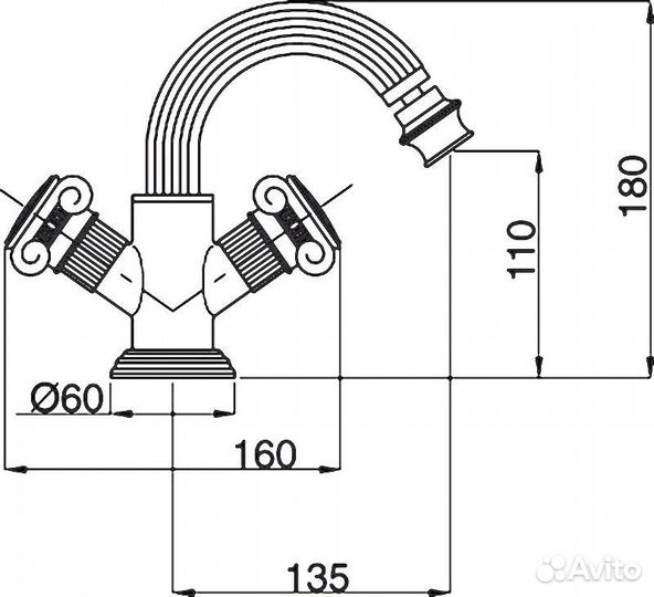 Смеситель Cezares Olimp BS2 03/24 Sw для биде