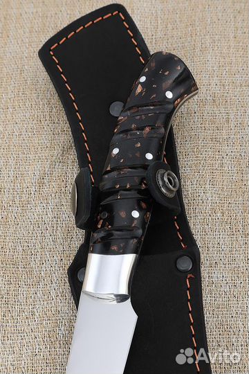 Нож Шеф № 6 сталь 95Х18 рукоять акрил коричневый