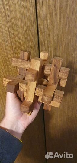 Деревянная головоломка трехмерная с инструкцией