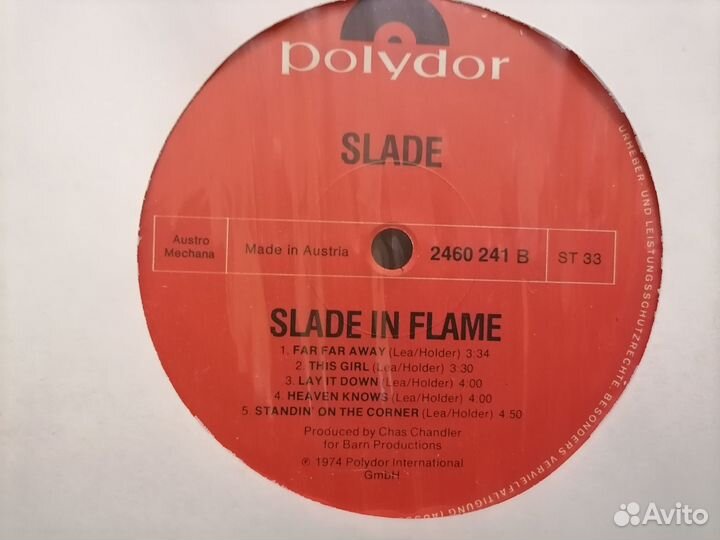 Lp slade in Flame 1974 Polydor Austria Gema Mint