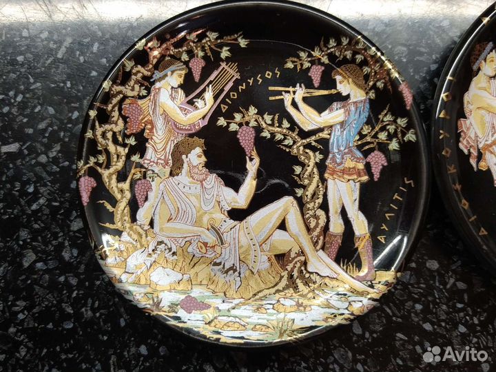 Ваза тарелки Греция золото ручная роспись