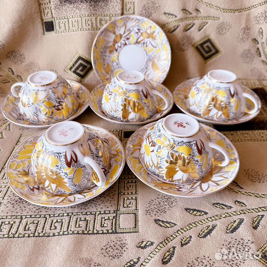 Чайная пара Золотые ромашки лфз СССР